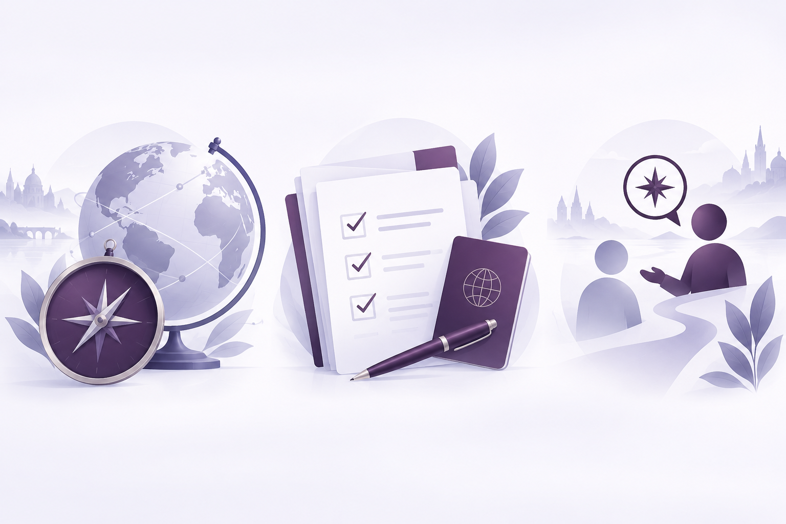 Destination guidance, prepared documents and visa advice